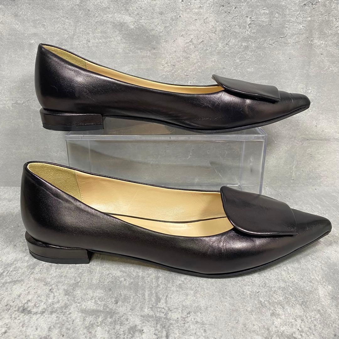 【極美品】FABIO RUSCONI ポインテッドトゥ 羊革 ローヒール 25