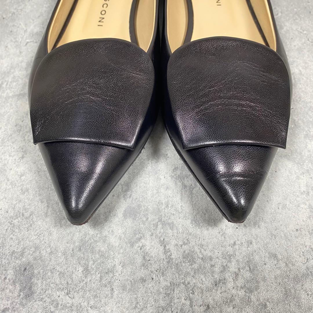 【極美品】FABIO RUSCONI ポインテッドトゥ 羊革 ローヒール 25