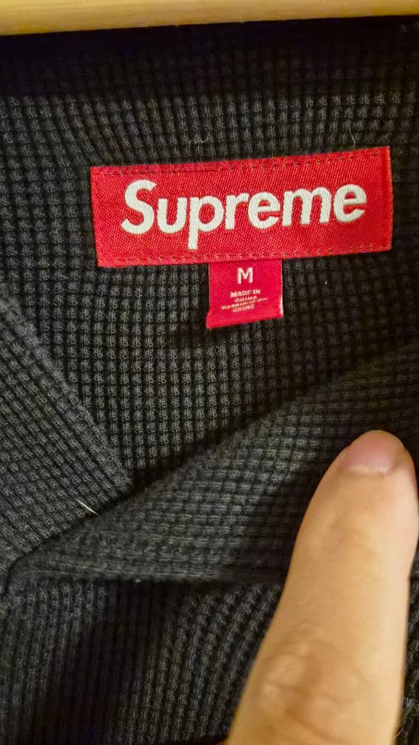 2023AW Supremeのワッフルサーマルのロングスリーブポロシャツ