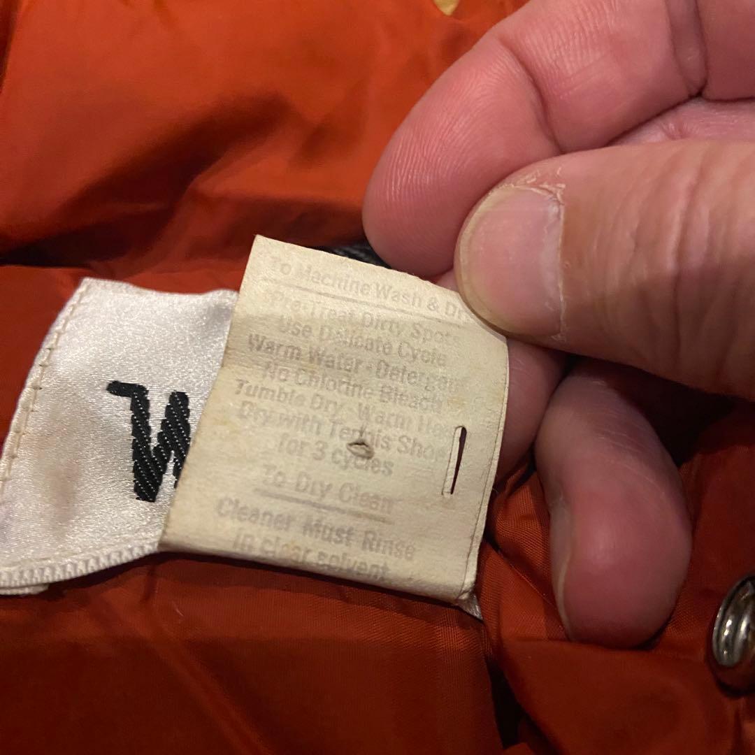 70年代 80年代Woolrich ウールリッチ 白タグオレンジ ダウンベスト
