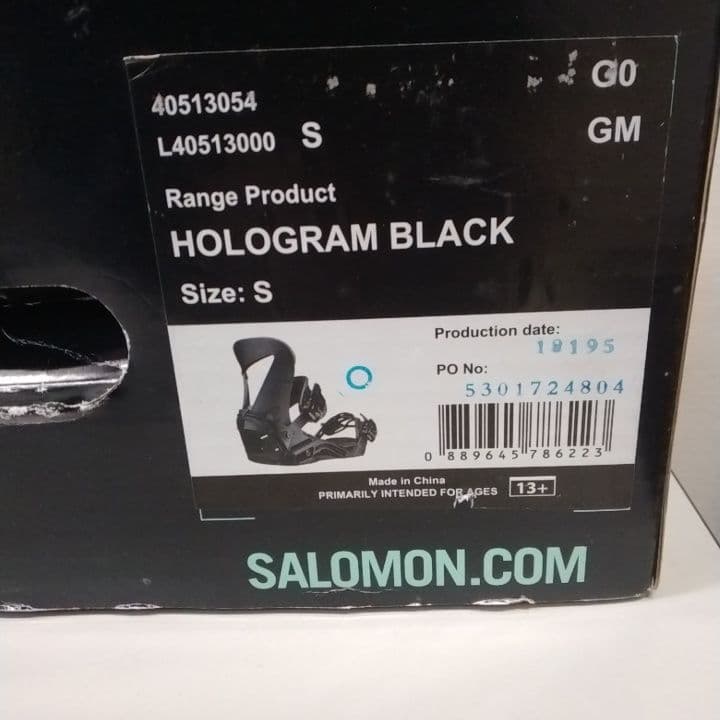 SALOMON HOLOGRAM BLACK ビンディング Sサイズ