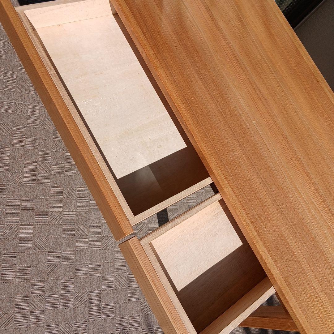 木製デスク 引き出し付き シンプル