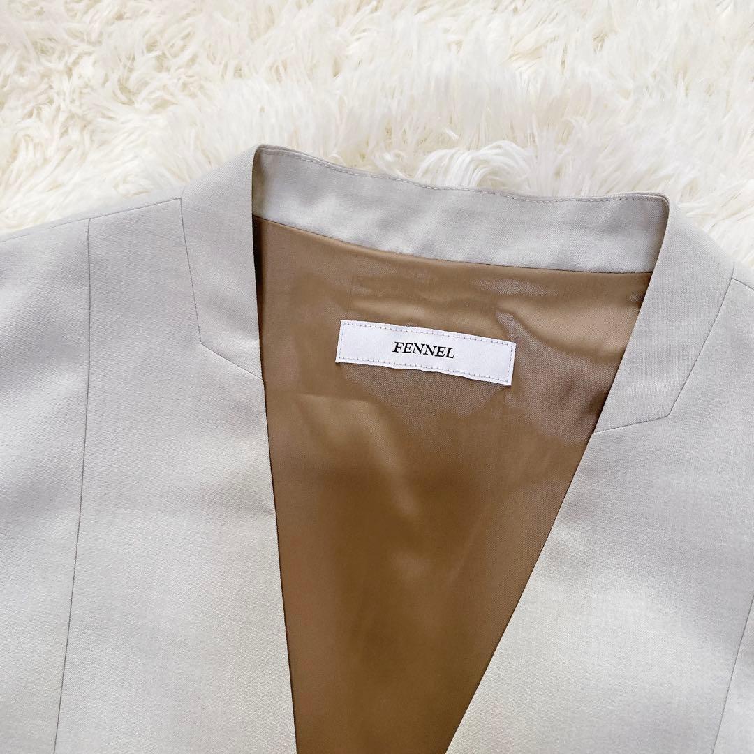 FENNEL ヤマダヤ ノーカラージャケット ダブル ライトグレー 新品 9号