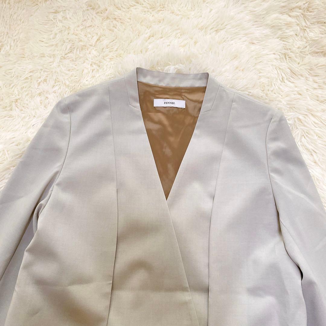 FENNEL ヤマダヤ ノーカラージャケット ダブル ライトグレー 新品 9号