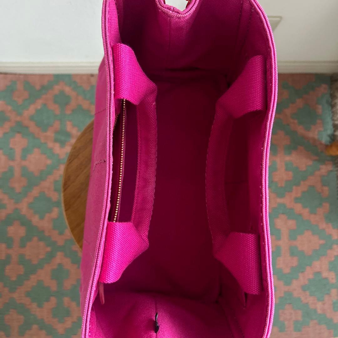 美品　プラダ　カナパ　キャンバストートバッグ　ピンク