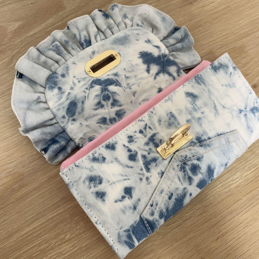デニムリメイク フリル ウォレット