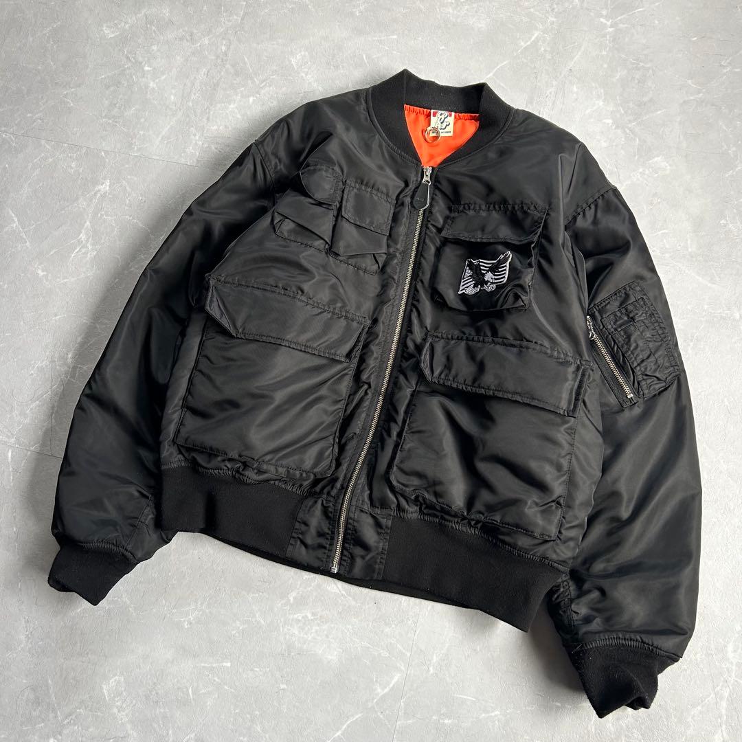 00s~ MA-1 フライトジャケット 短丈 ブラック ワッペン cooper