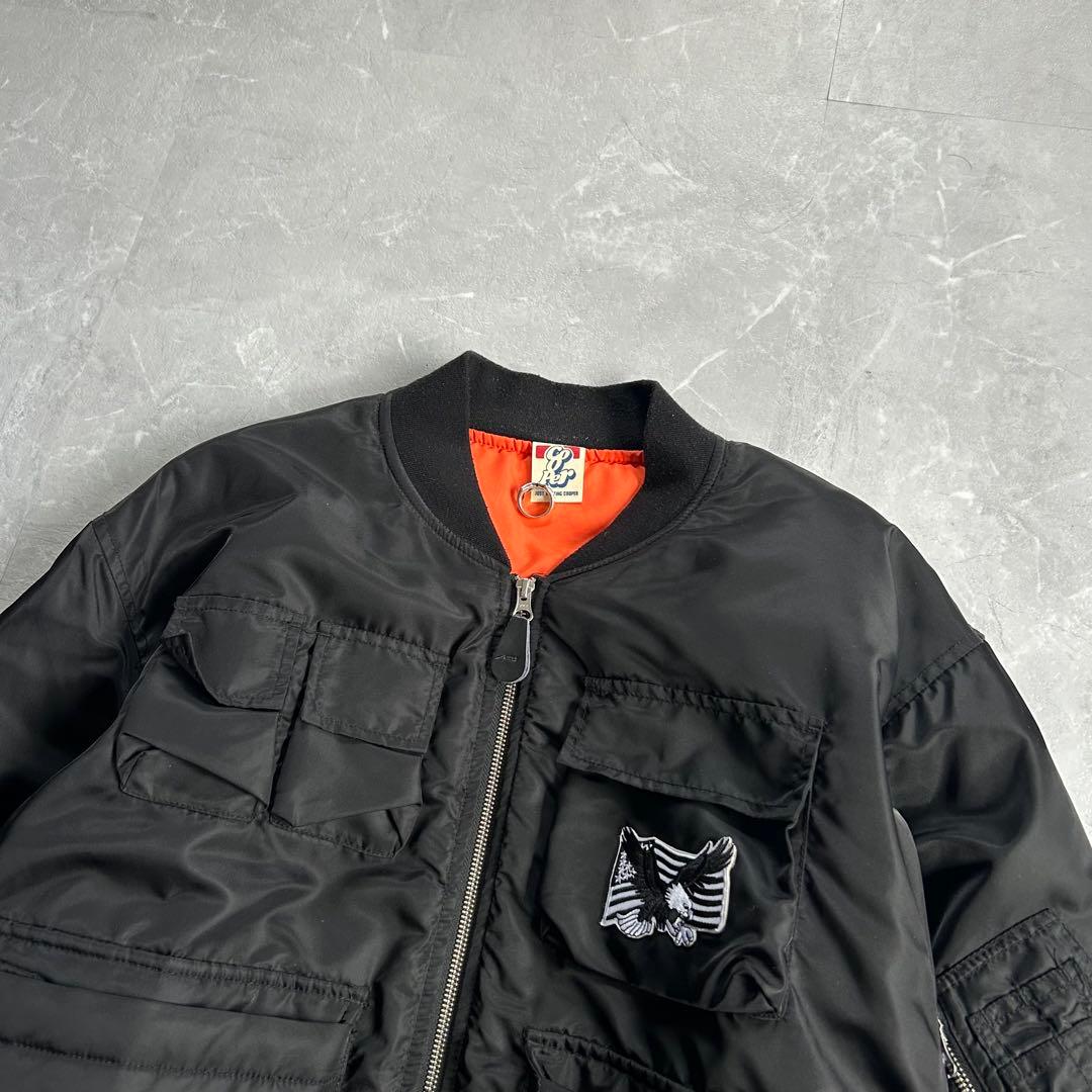 00s~ MA-1 フライトジャケット 短丈 ブラック ワッペン cooper