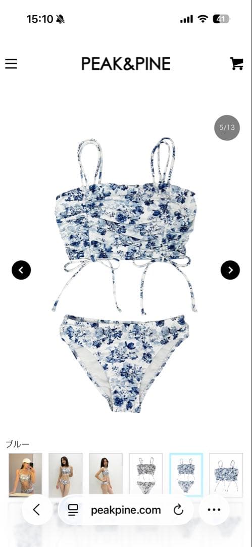 PEAK&PINE アンティーク調フラワービスチェビキニ サウナ