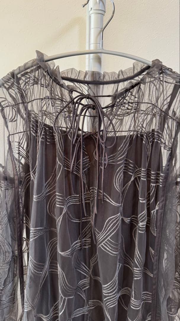 niana オケージョンドレス レイヤードワンピース チャコール M-short