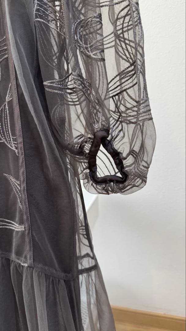 niana オケージョンドレス レイヤードワンピース チャコール M-short