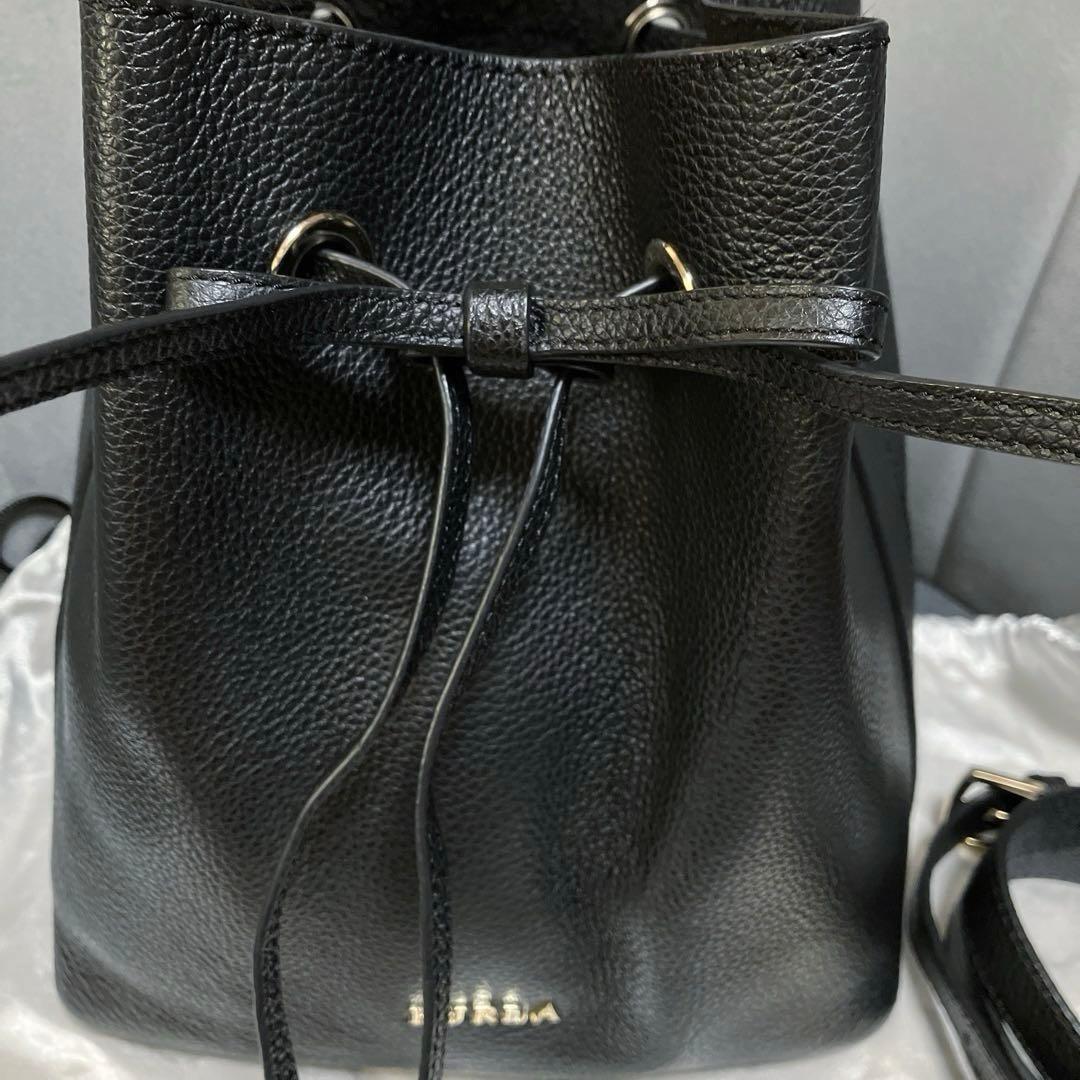 FURLAフルラ　コスタンザ　2way巾着バッグ/ショルダーバッグ　黒ブラック