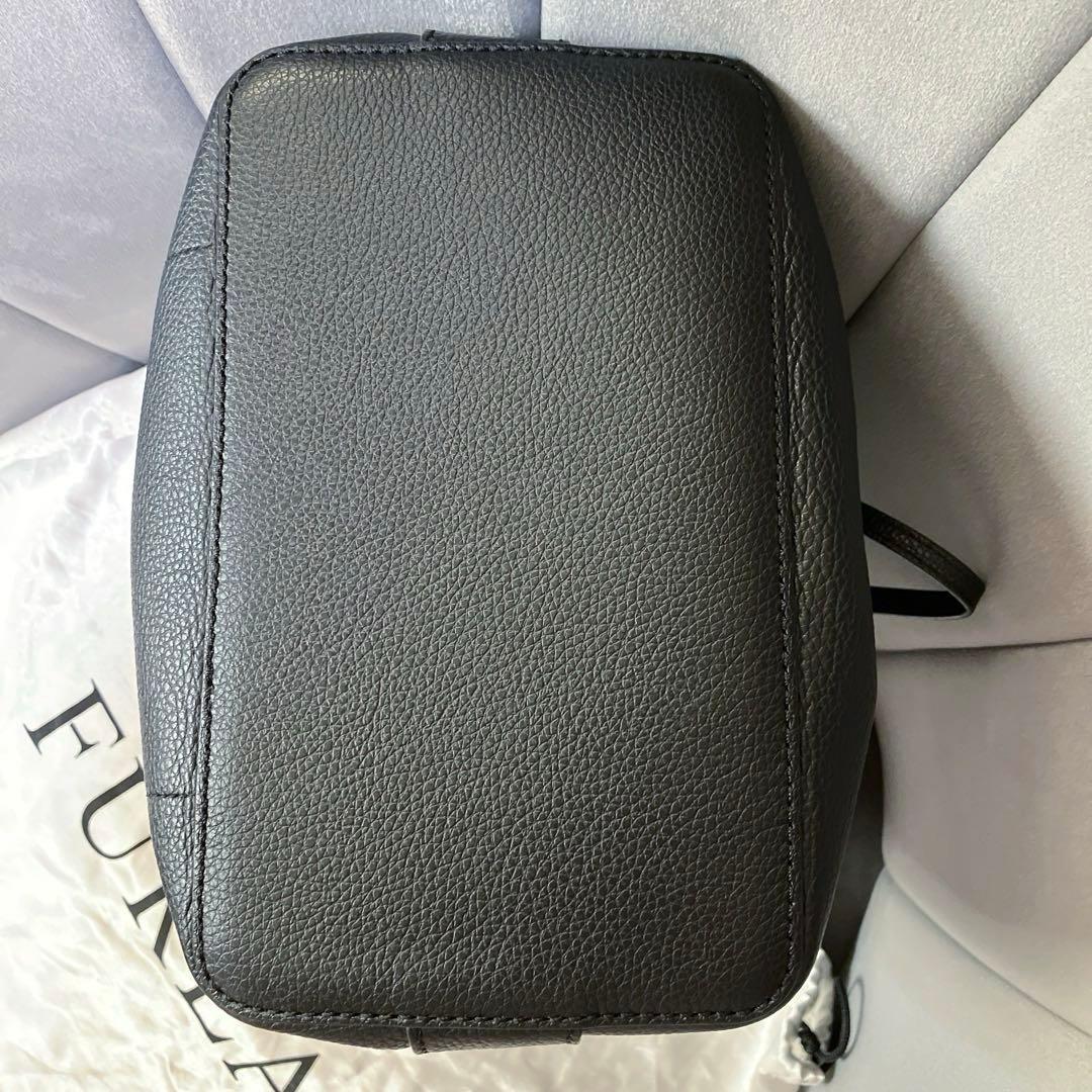 FURLAフルラ　コスタンザ　2way巾着バッグ/ショルダーバッグ　黒ブラック