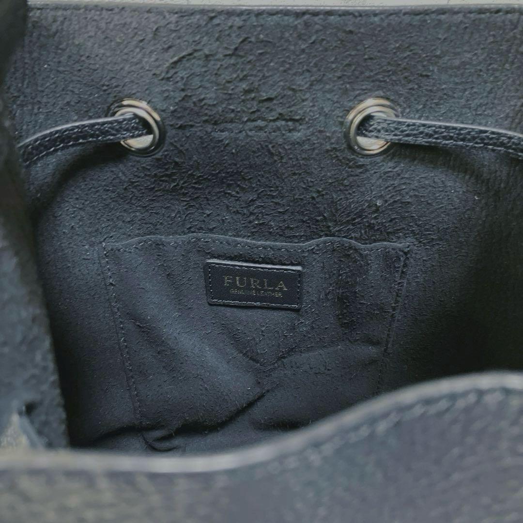 FURLAフルラ　コスタンザ　2way巾着バッグ/ショルダーバッグ　黒ブラック