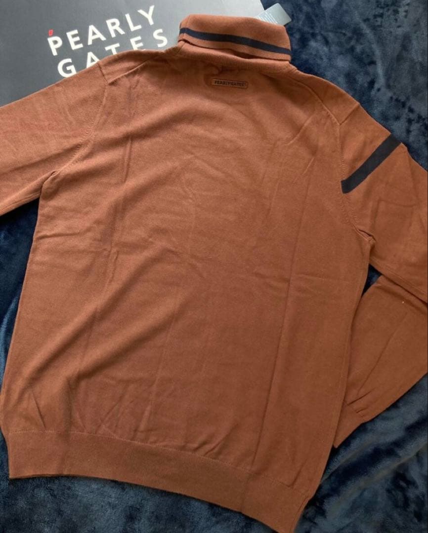 新品 パーリーゲイツ ソフトタッチハイネックニット プルオーバー(4)M/茶