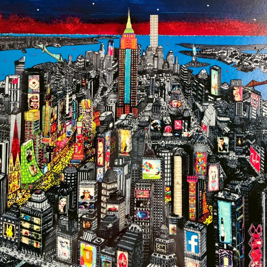 美品 ヨハン・ペラトーネル「ラグジュアリー・ニューヨーク」ジクレー 直筆サイン入