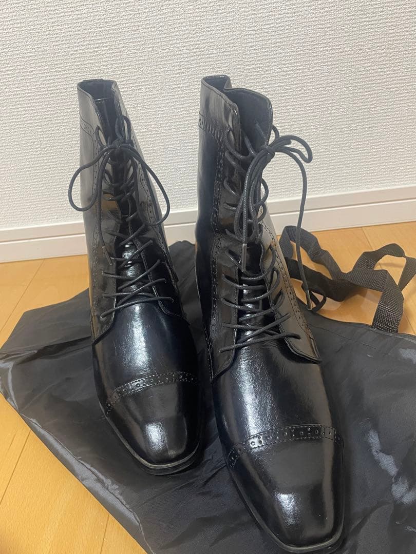 厚底　コスプレ　15cm シークレットブーツ　シークレットシューズ　男装　革靴