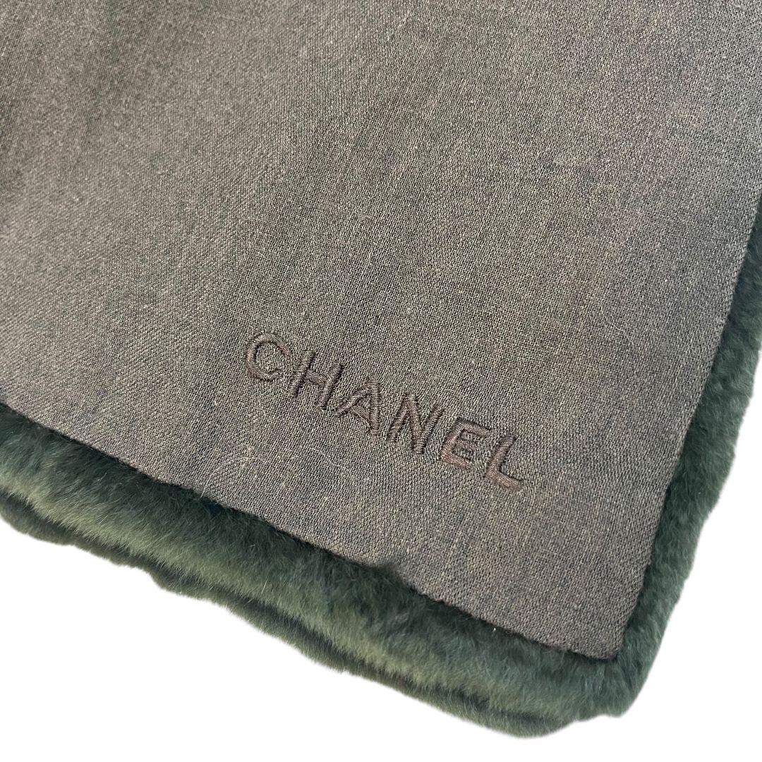 【全長１６０cm】 シャネル　ラビットファー　ロングマフラー　オリラグ　ロゴ刺繍