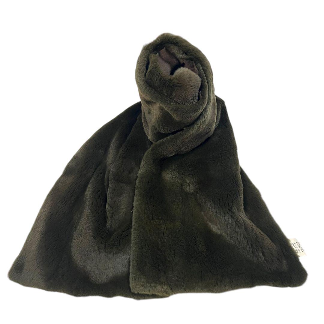 【全長１６０cm】 シャネル　ラビットファー　ロングマフラー　オリラグ　ロゴ刺繍