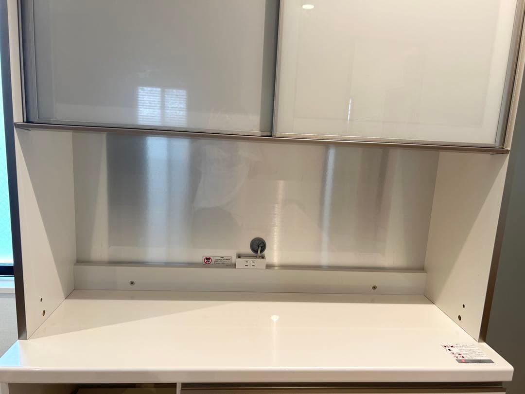 パモウナ　ecas1200rdw パールホワイト食器棚 スライドドア