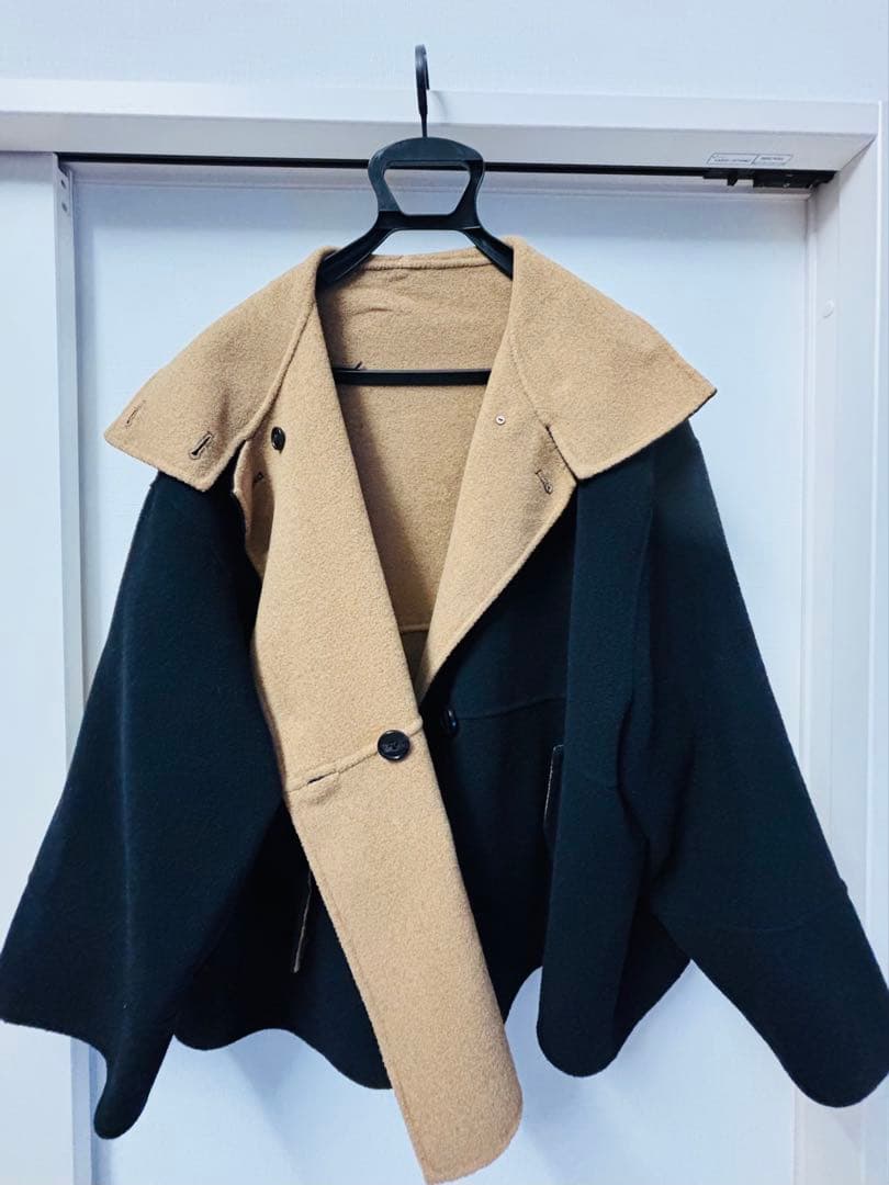 ☆SHIPSany☆ リバースタンドカラー ポンチョ ショートコート