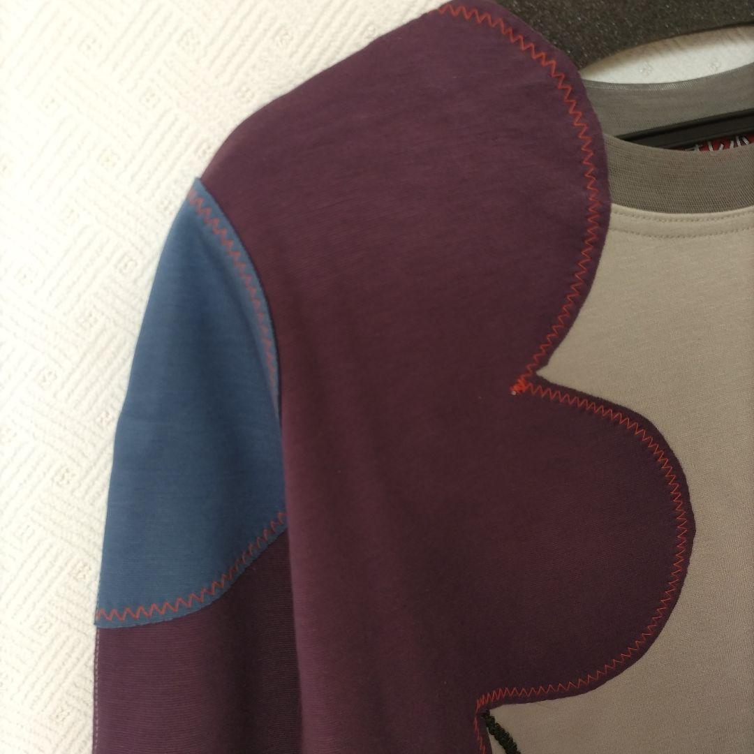 タグ付き　アルベロベロ　　花刺繍付き長袖Tシャツ グレー