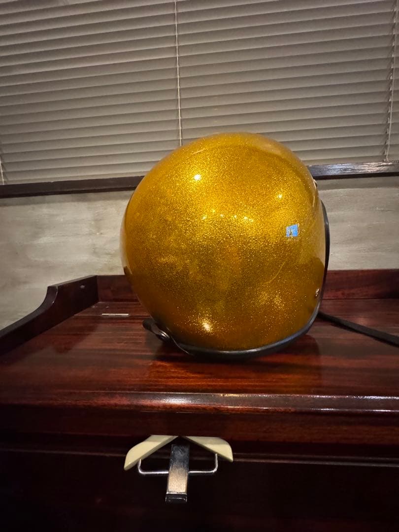 ビンテージ　ゴールドラメジェットヘルメットL