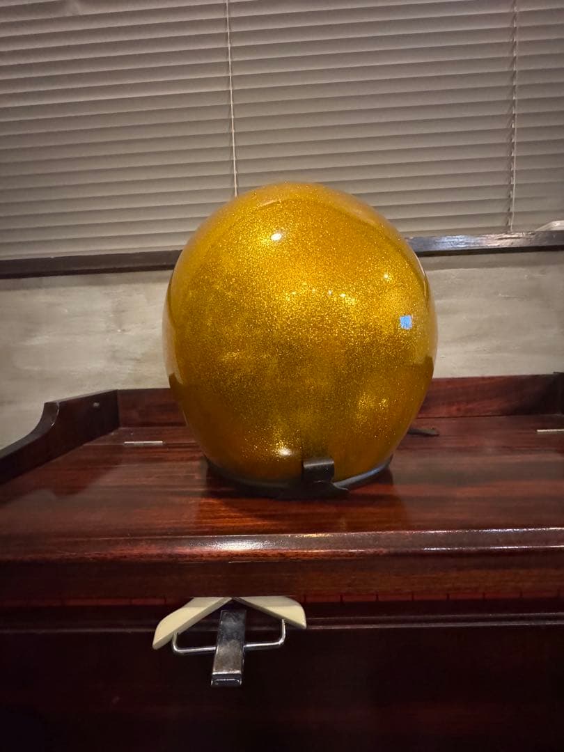 ビンテージ　ゴールドラメジェットヘルメットL