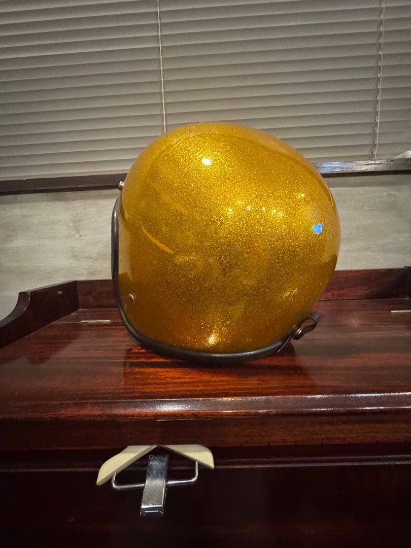 ビンテージ　ゴールドラメジェットヘルメットL
