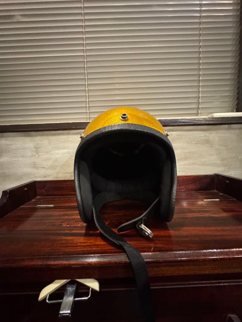 ビンテージ　ゴールドラメジェットヘルメットL