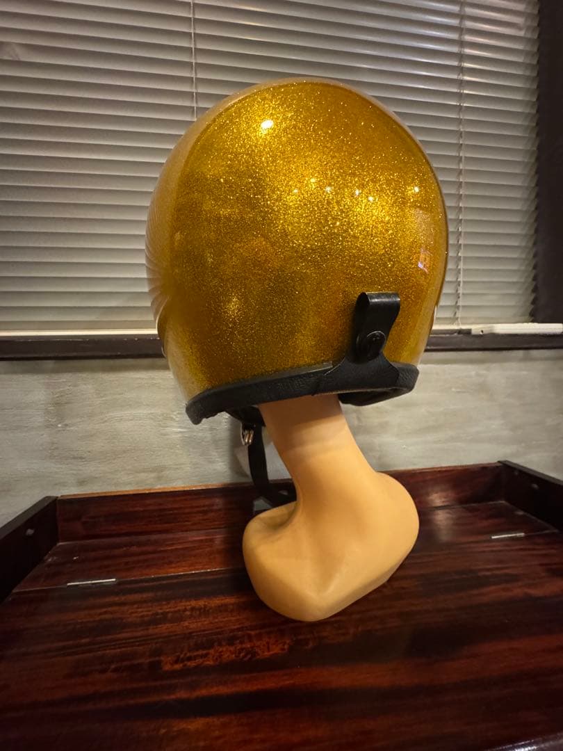 ビンテージ　ゴールドラメジェットヘルメットL