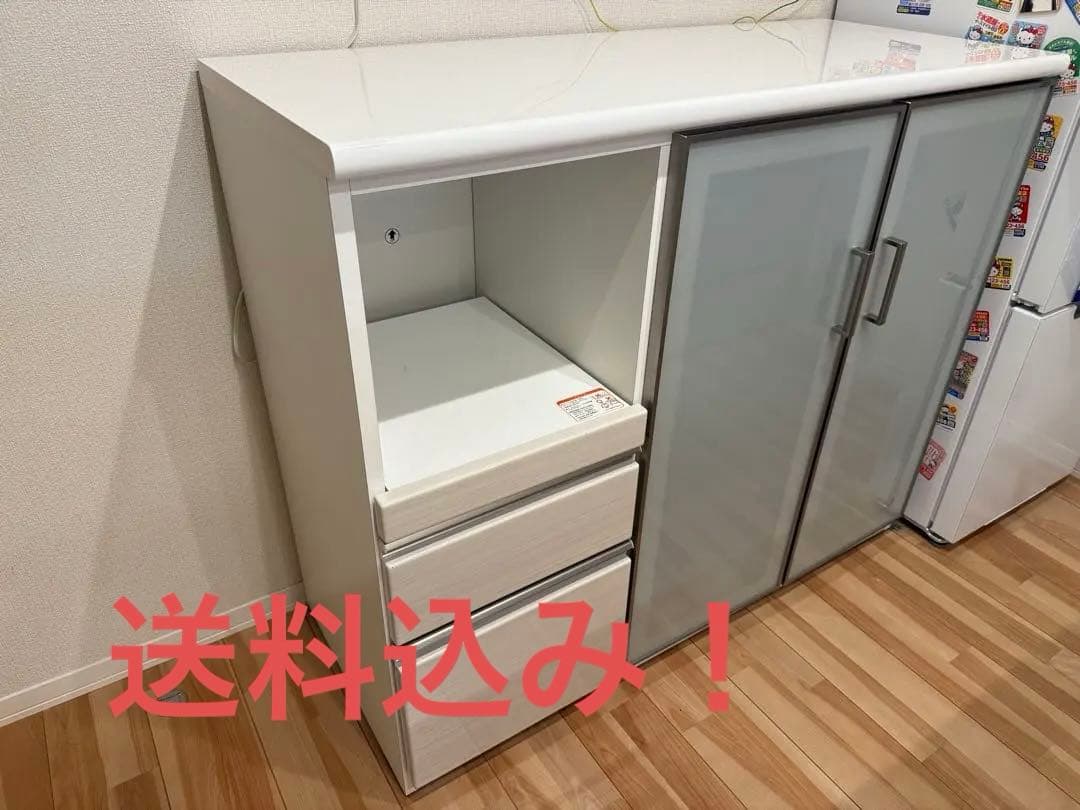 送料込み！ ニトリ カウンター(Nポスティア 120 WH) キッチン 棚