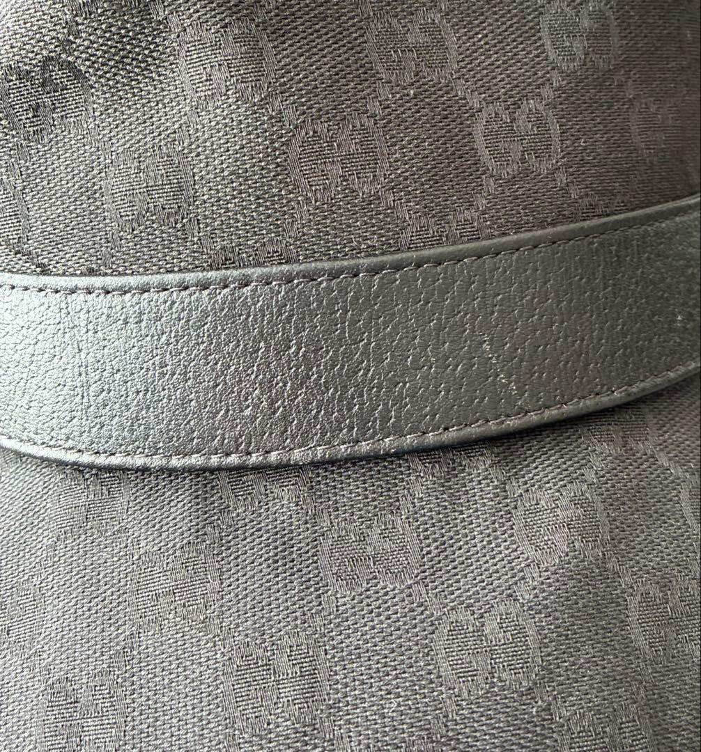 GUCCI グッチ ブラック GGパターン バケットハット XL 帽子