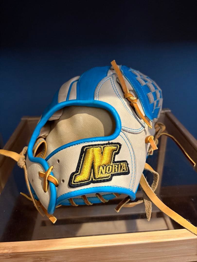 週末限定価格 NORIA 軟式グローブ 青/ベージュ
