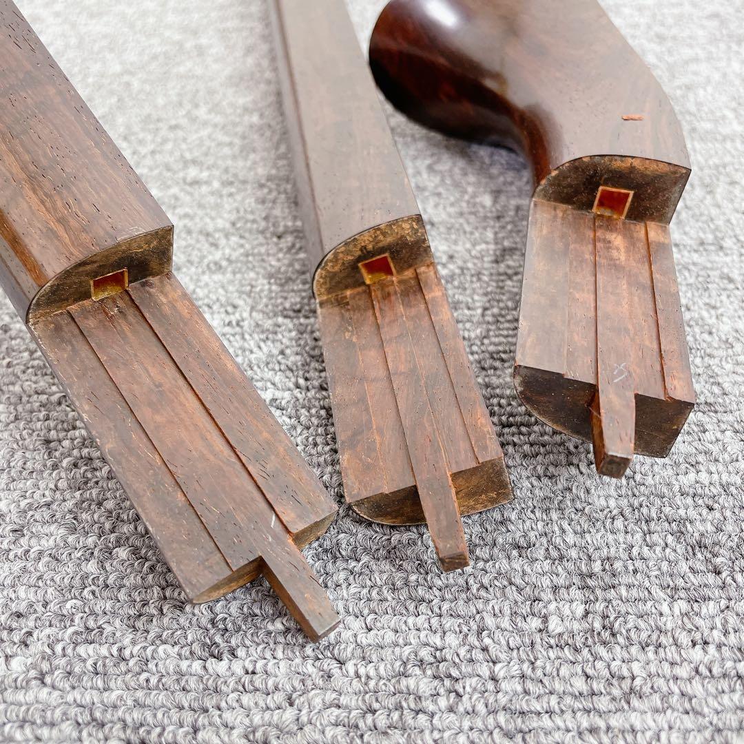 細棹 三味線 虎トチ紅木 子持ち綾杉胴 天然 糸巻き 二本溝 金細