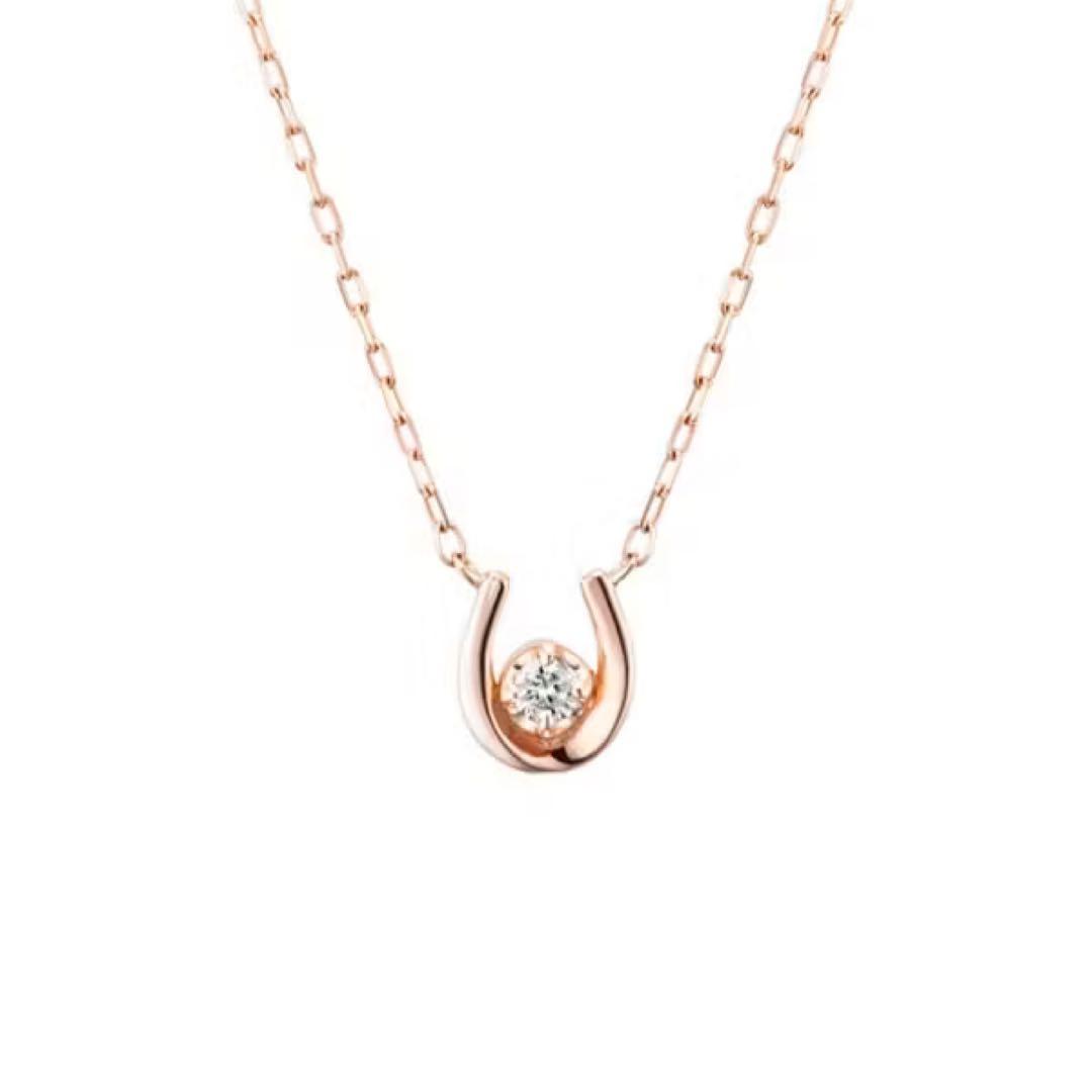 4℃ リバーシブル 誕生石ネックレス 2月 ピンクゴールド アメジスト 箱付き