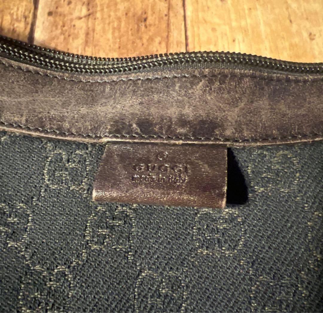 90s gucci グッチ ショルダーバッグ GG ダークブラウン ビンテージ