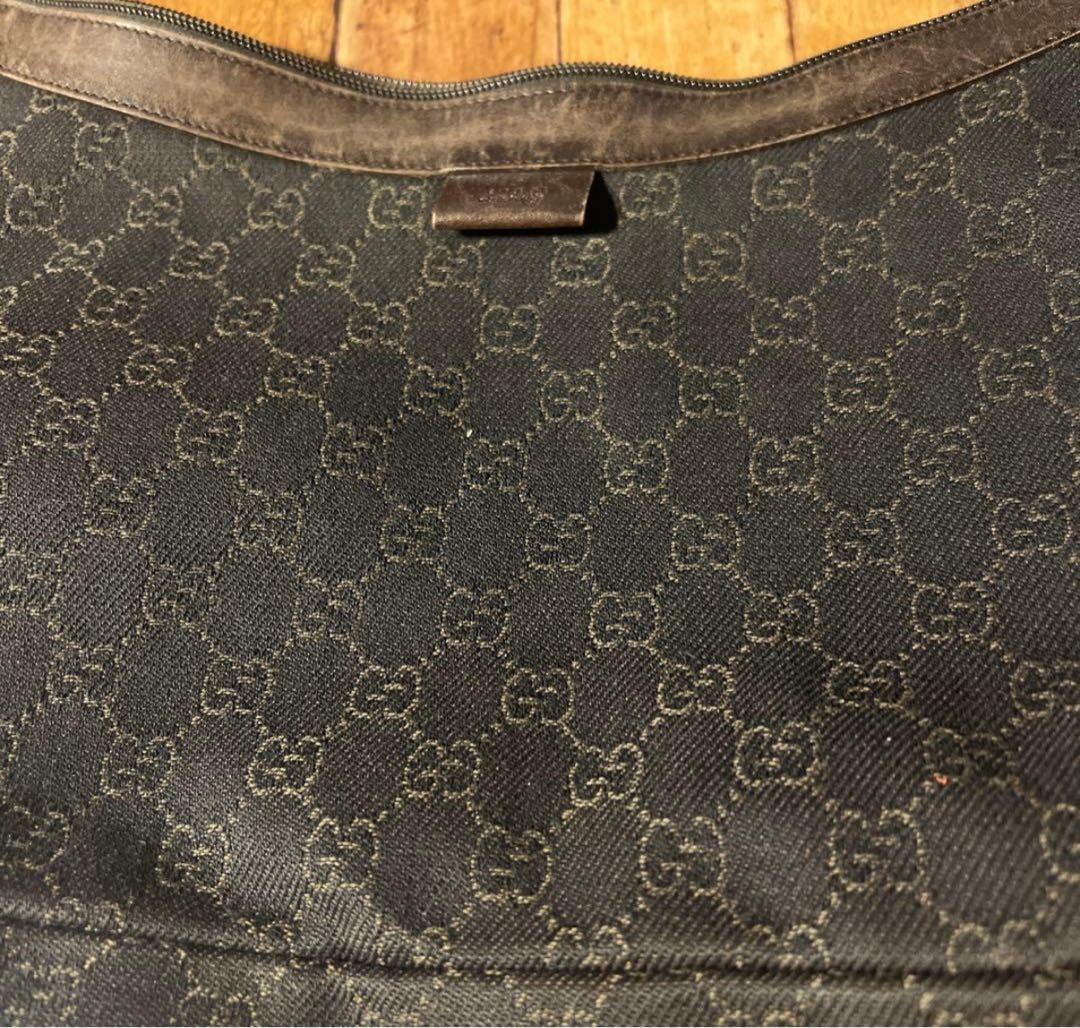90s gucci グッチ ショルダーバッグ GG ダークブラウン ビンテージ