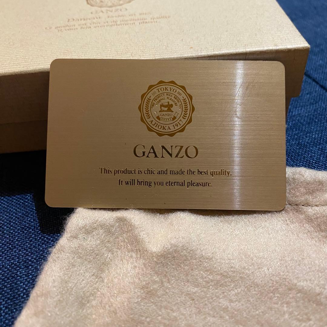 希少 GANZO 大阪限定　コンパクトジップウォレット　ネイビー×タバコ　新品