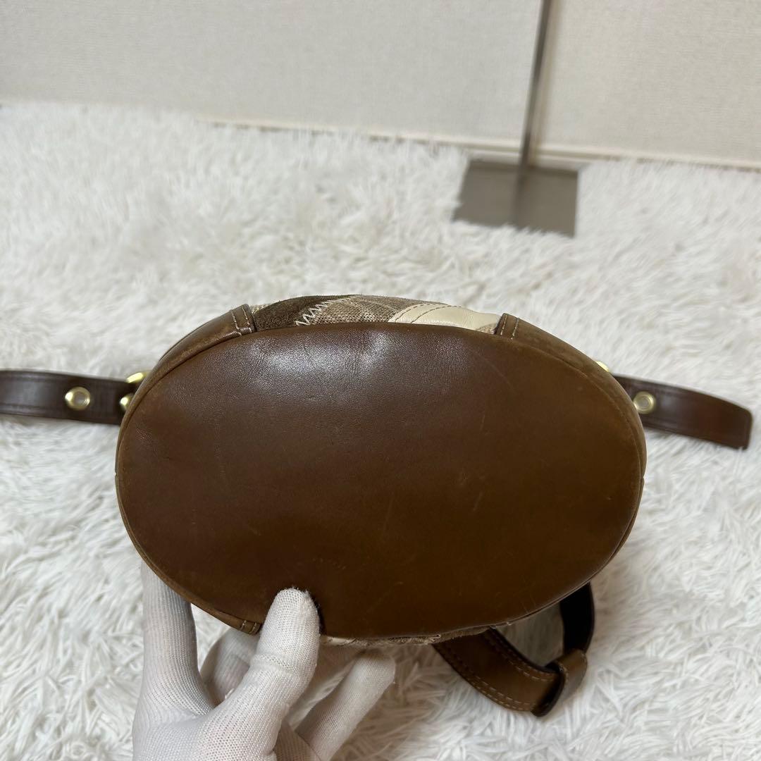 バッグ Coach Signature Patch Work Denim Bucket