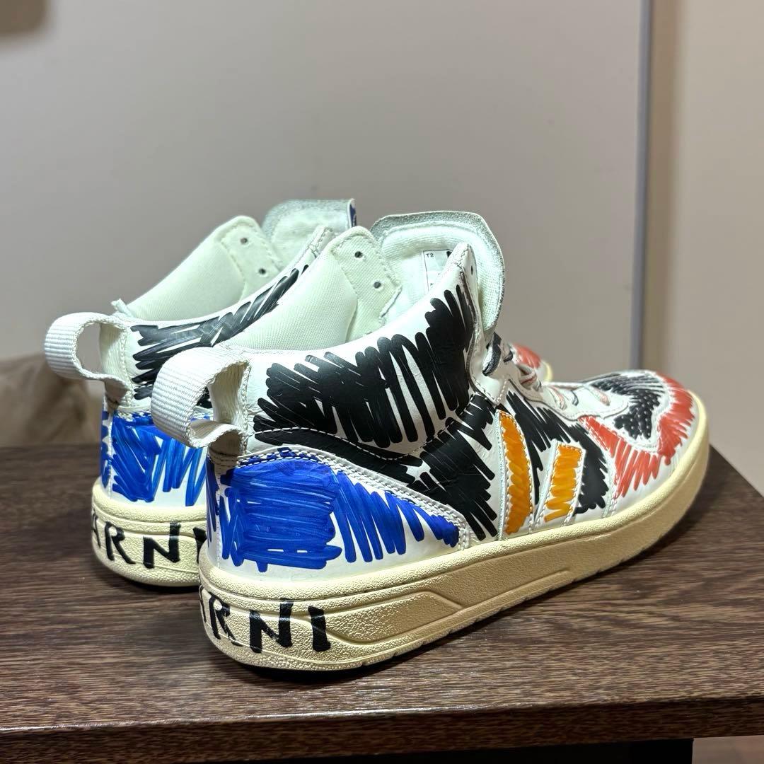✿ MARNI×VEJA ✿ コラボ ハイカットスニーカー　手書きマルチカラー