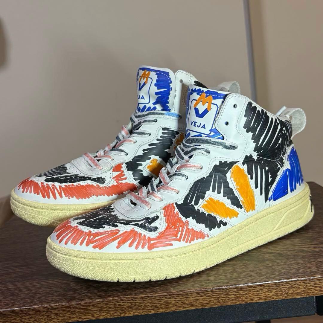 ✿ MARNI×VEJA ✿ コラボ ハイカットスニーカー　手書きマルチカラー