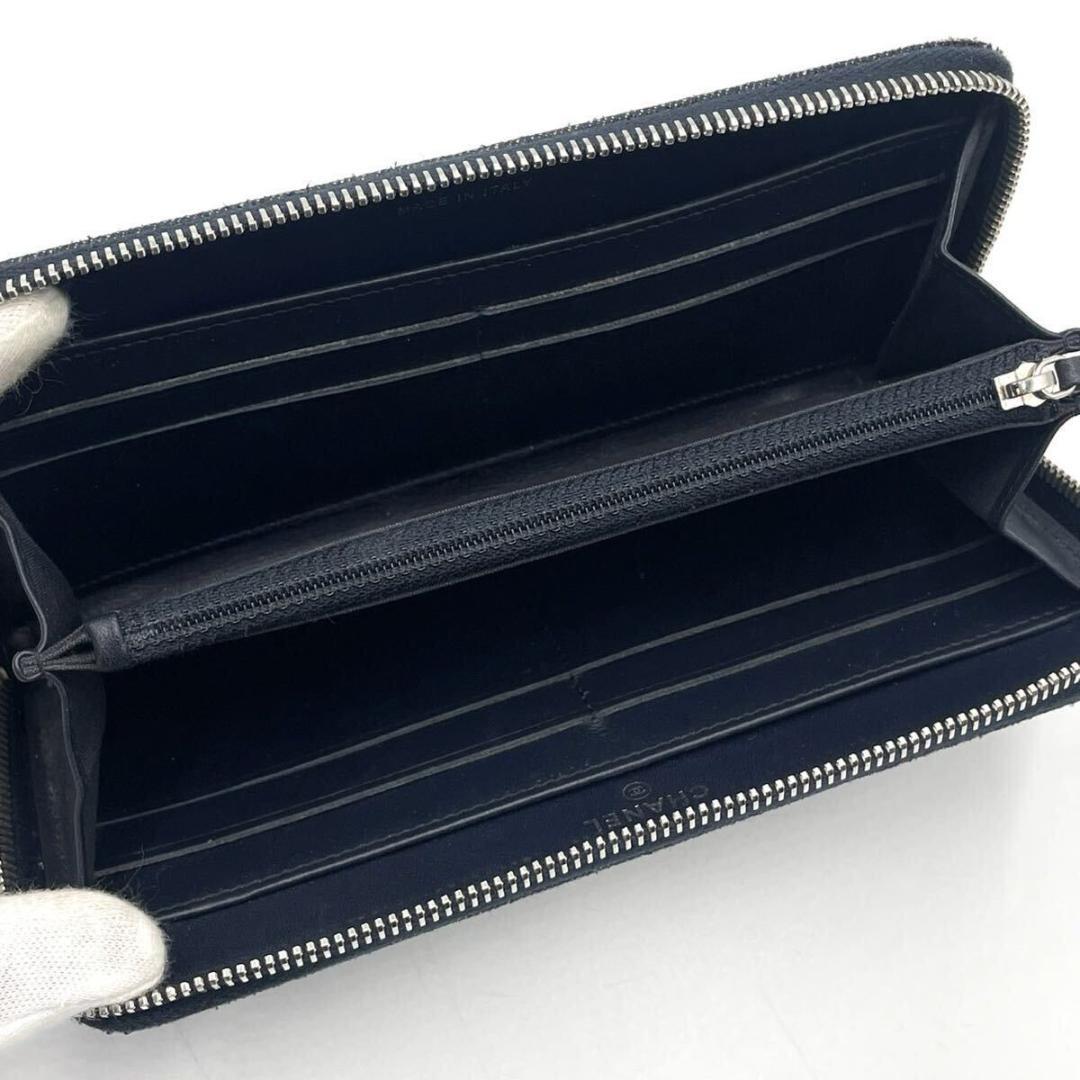 美品● シャネル 長財布 ラウンドファスナー ドーヴィル デニム 付属品有