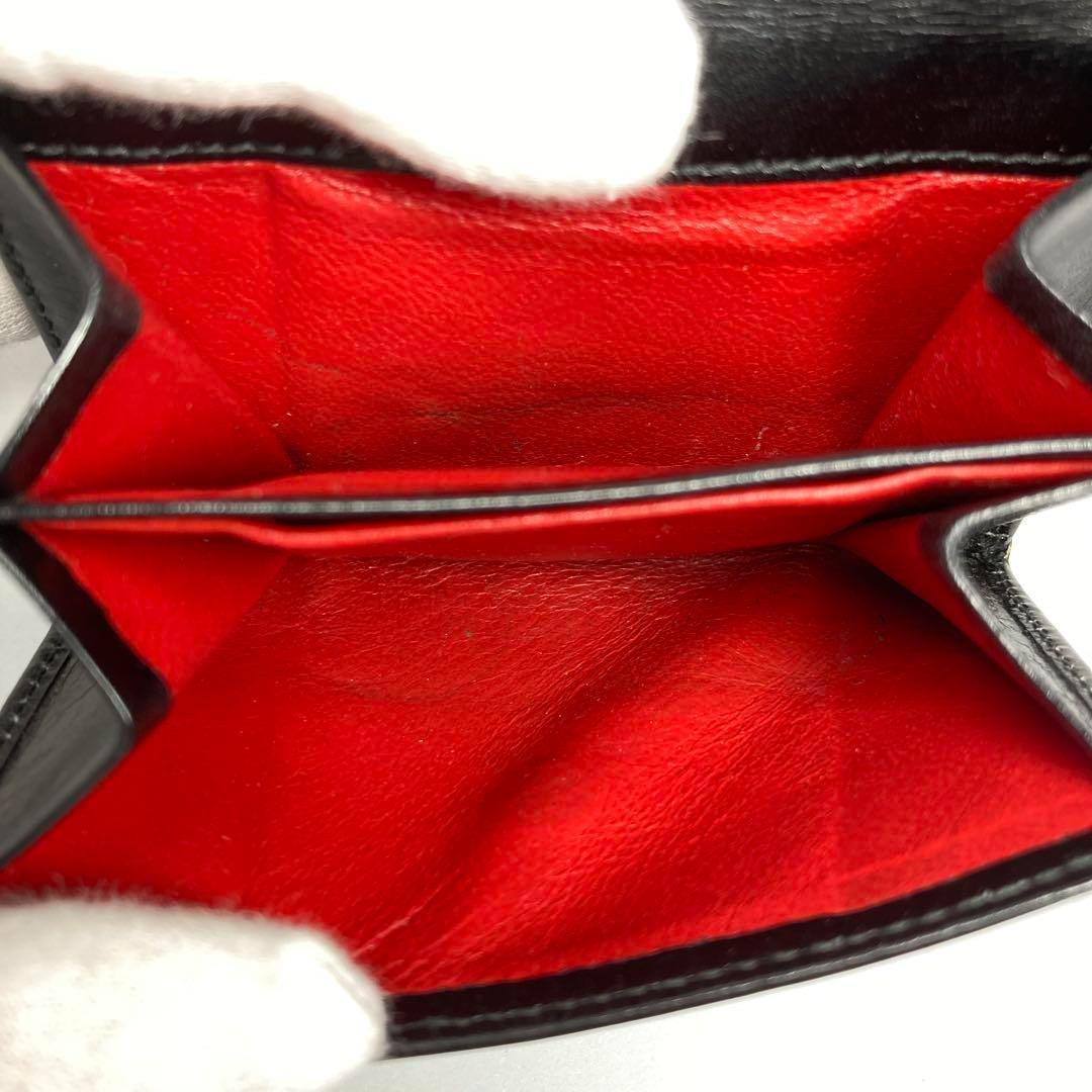 希少 オールドグッチ 財布 二つ折り財布 ヴィンテージ ブラック ゴールド