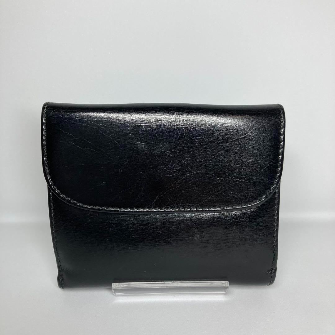 希少 オールドグッチ 財布 二つ折り財布 ヴィンテージ ブラック ゴールド