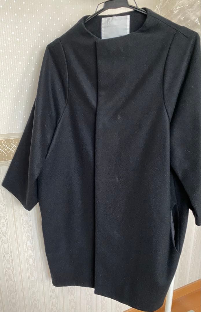 abc123　nitca ニトカ ノーカラーコクーンコート 黒