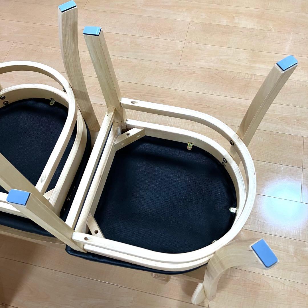 【美品】木製ダイニングチェア 2脚 ナチュラル シンプル