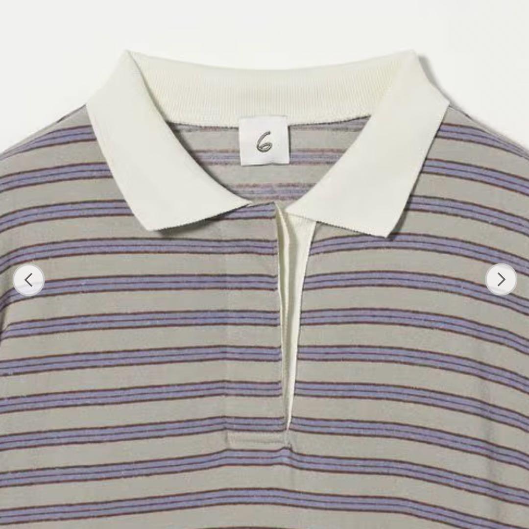 25AW 最新6 ROKU コットン ボーダー ラガー トップス シャツ ポロ