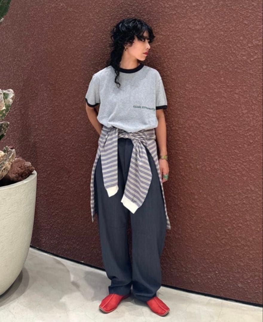 25AW 最新6 ROKU コットン ボーダー ラガー トップス シャツ ポロ