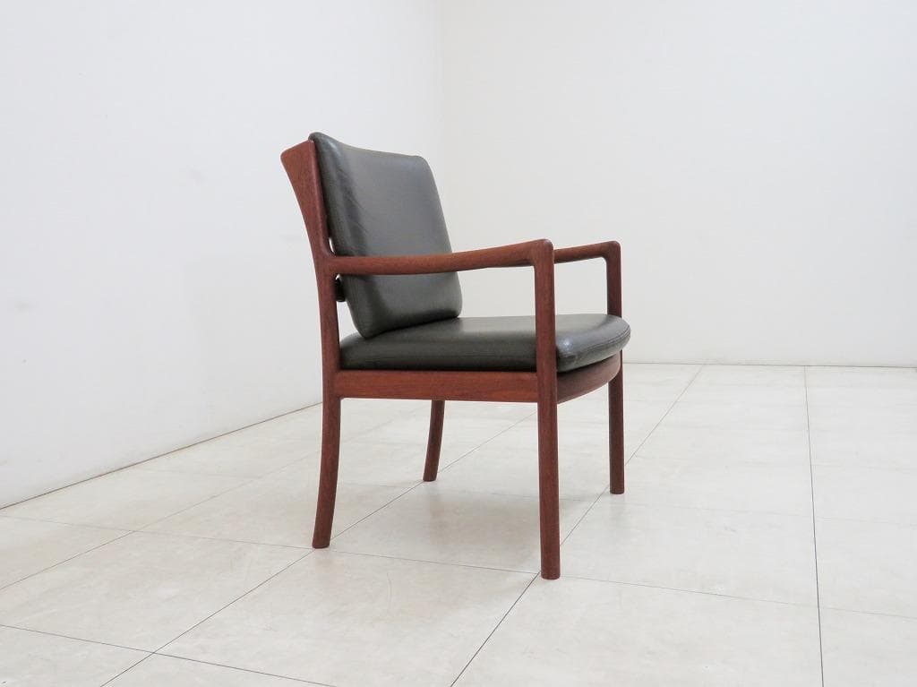 hj様 日田工芸 ヴィンテージ チーク無垢材×本革 アームチェア ダイニング ②